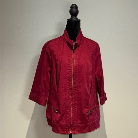 CJ Banks Rich Burgundy Women's Blazer - Picture 1 of 6